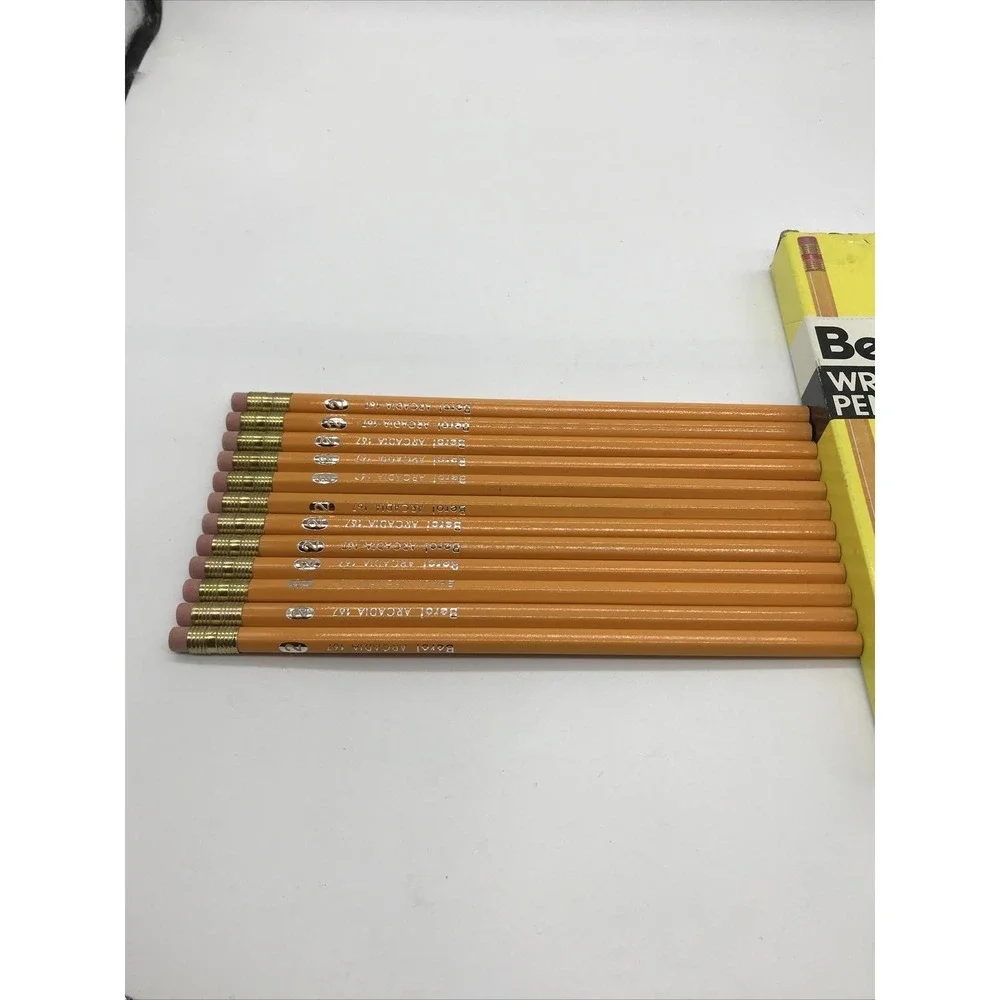 Vintage Berol Arcadia 167-2 Writing Pencils No 2 Medium Soft Yellow Box of 12